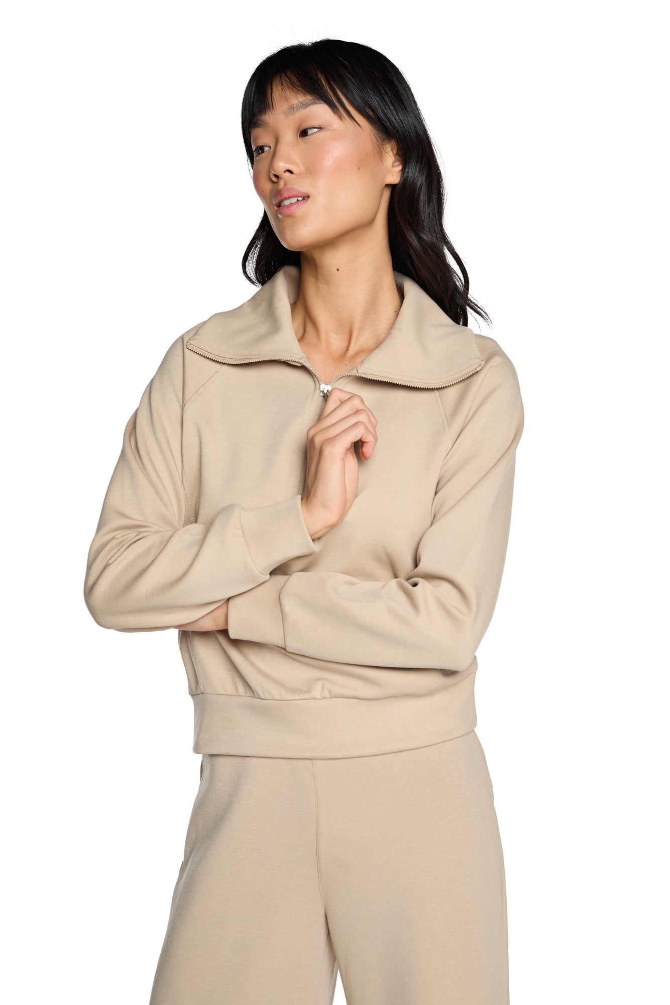 Kaia Funnel Neck Half-Zip Sweatshirt