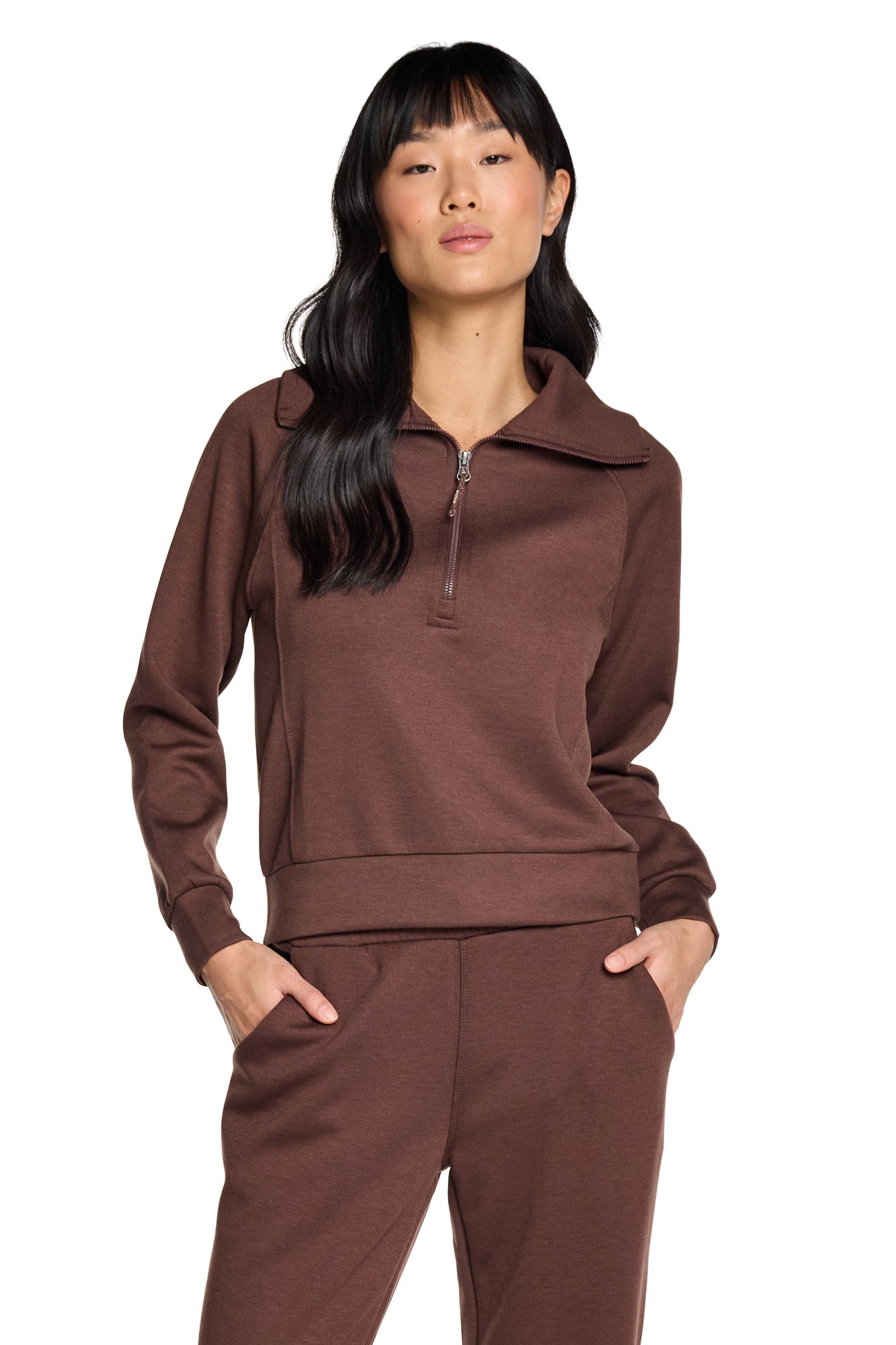 Kaia Funnel Neck Half-Zip Sweatshirt