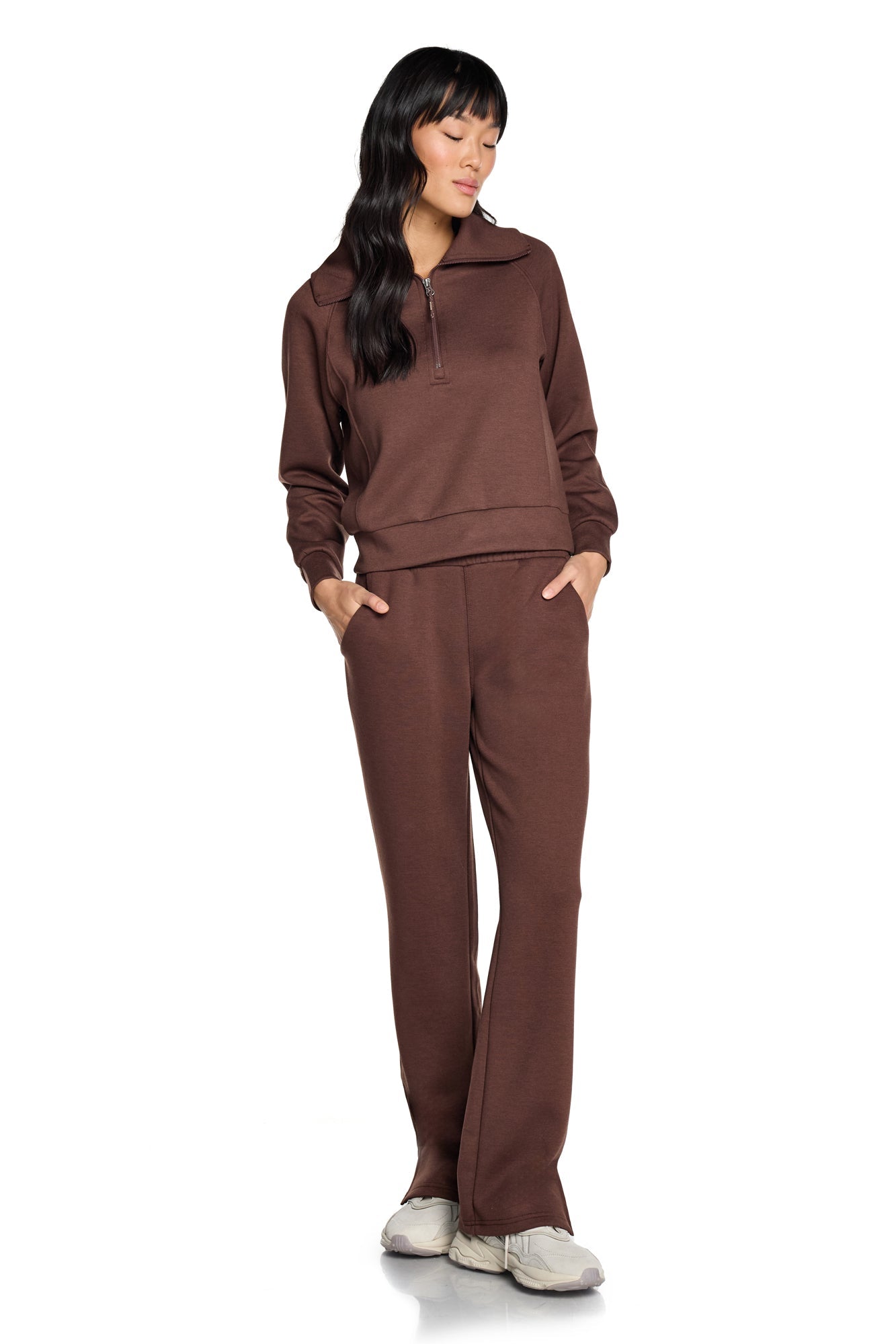 Kaia Funnel Neck Half-Zip Sweatshirt