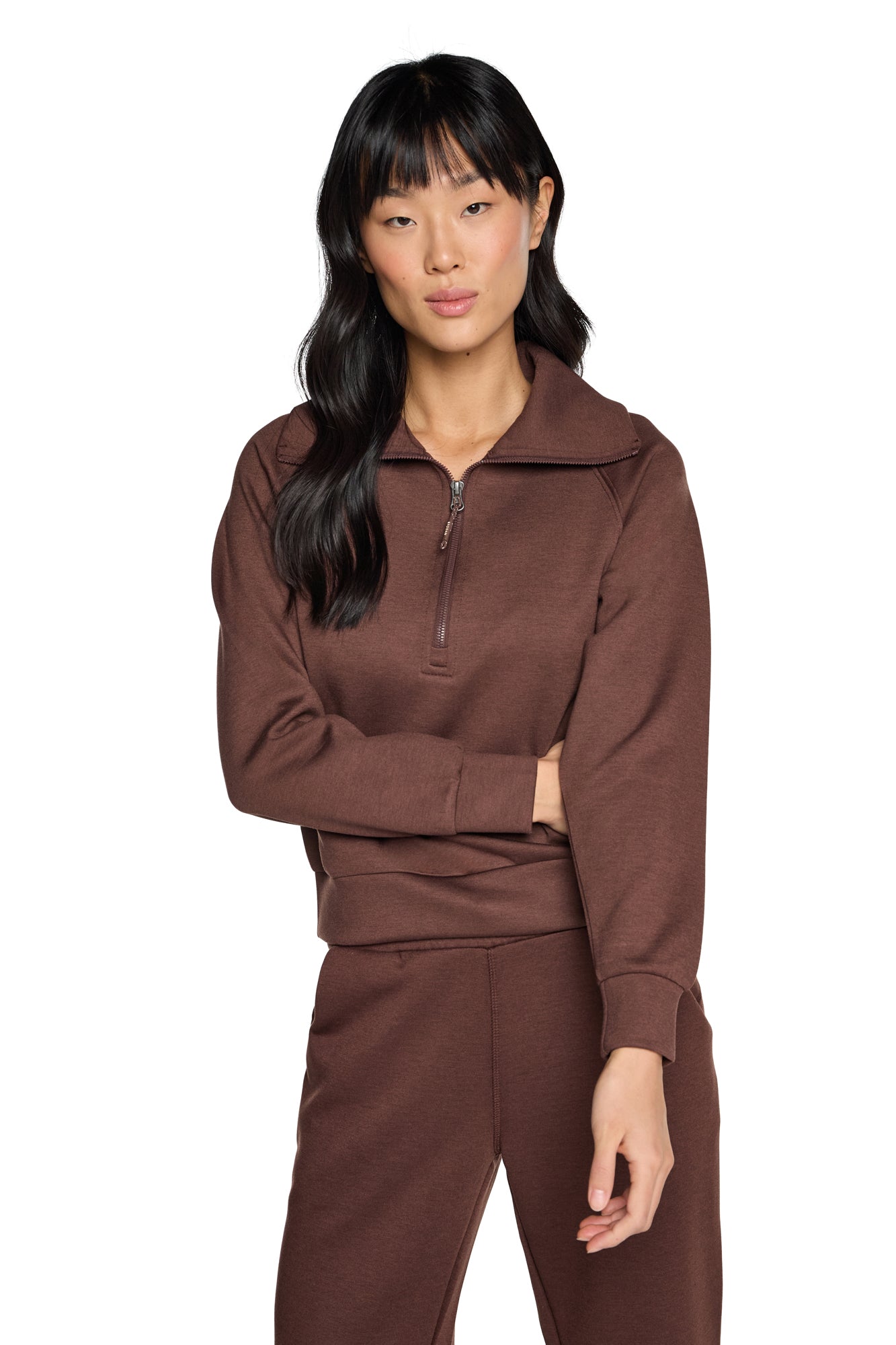 Kaia Funnel Neck Half-Zip Sweatshirt