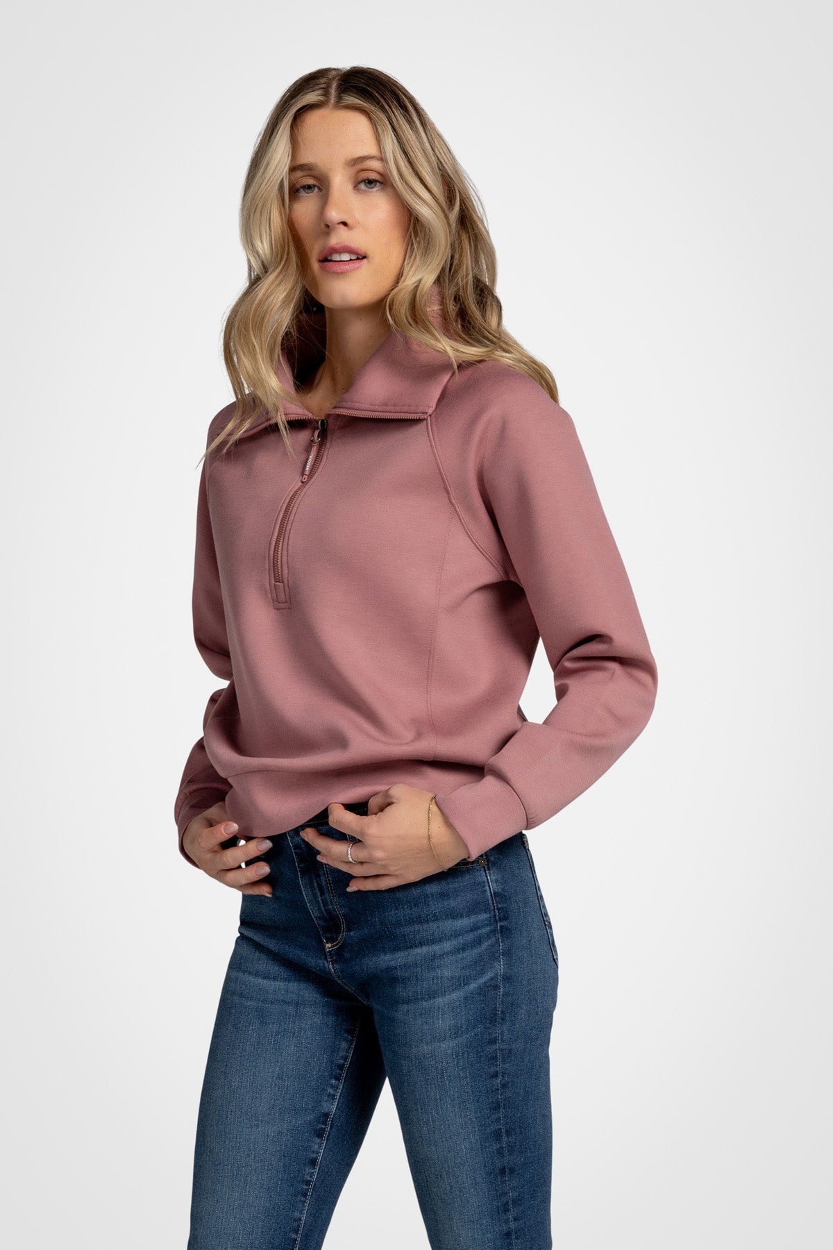 Kaia Funnel Neck Half-Zip Sweatshirt