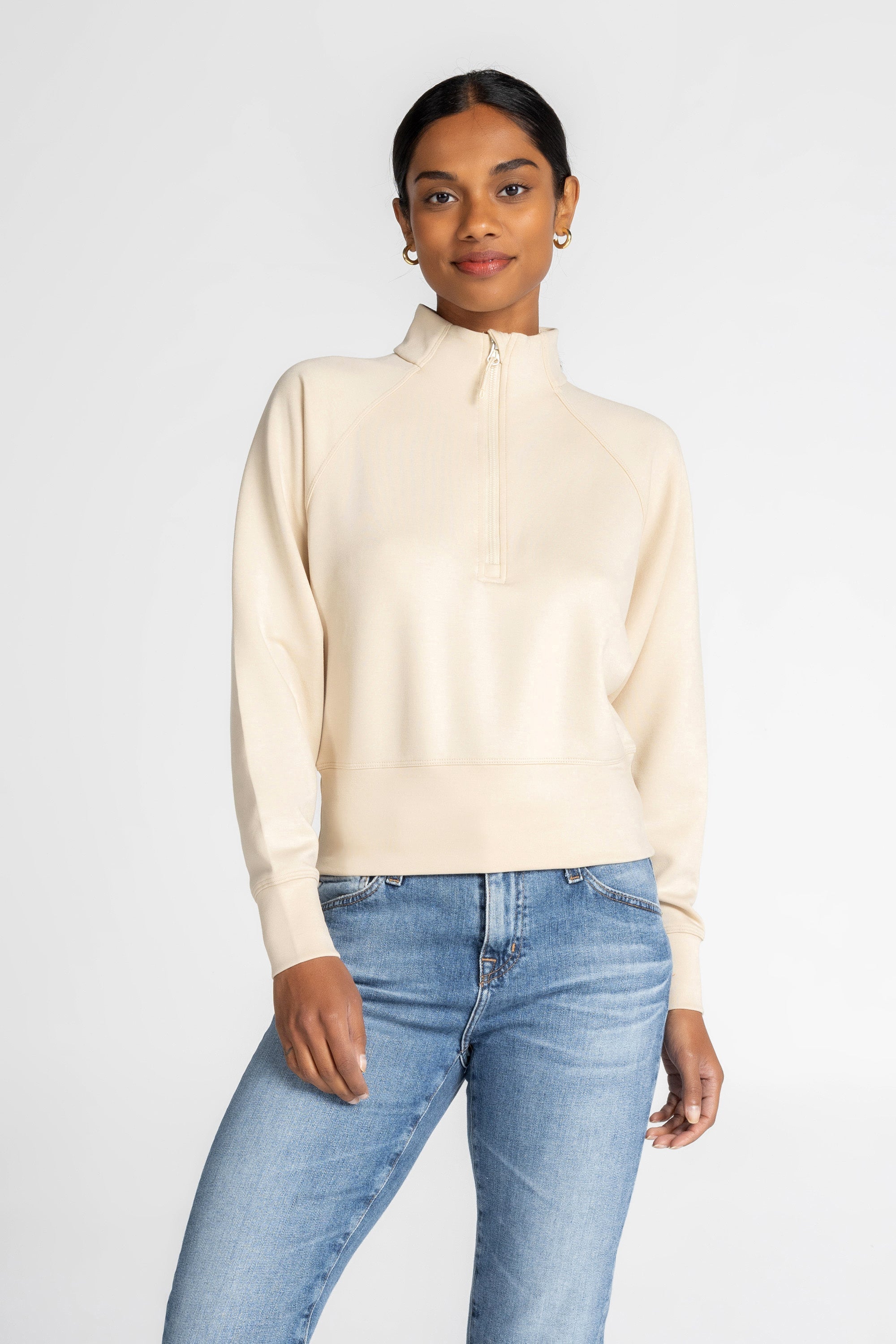 Lorelai Mock Neck Half Zip Sweatshirt