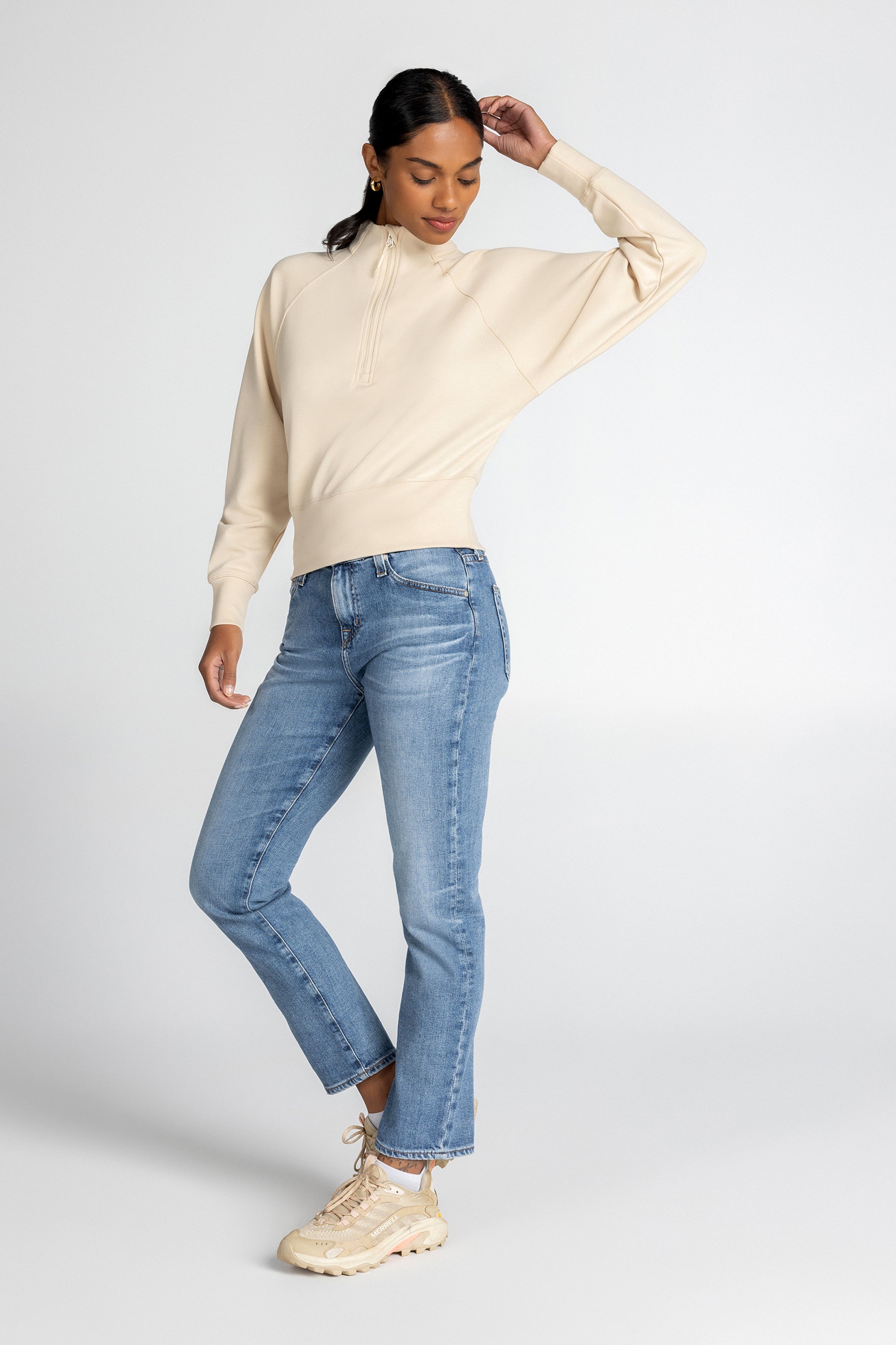 Lorelai Mock Neck Half Zip Sweatshirt