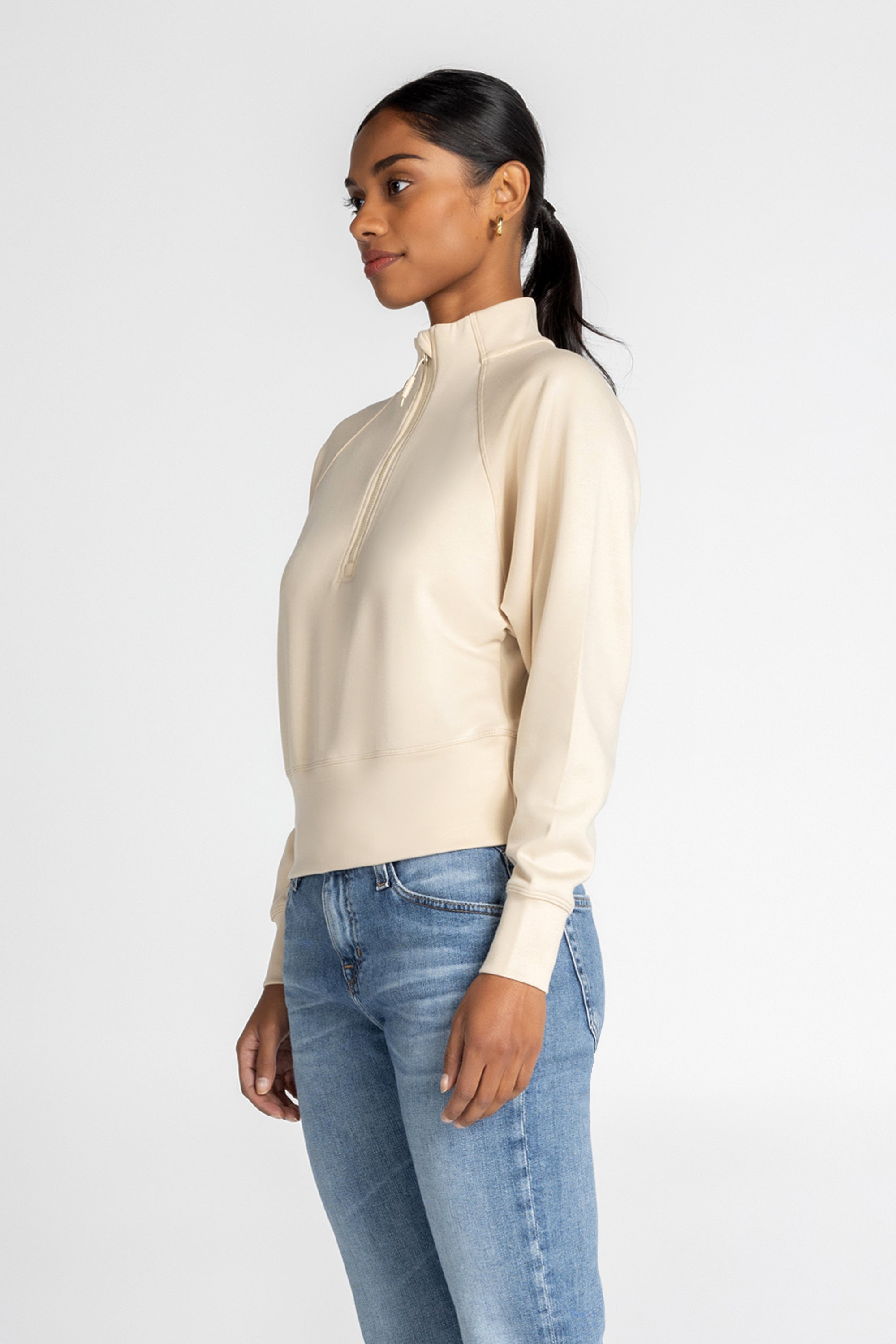 Lorelai Mock Neck Half Zip Sweatshirt