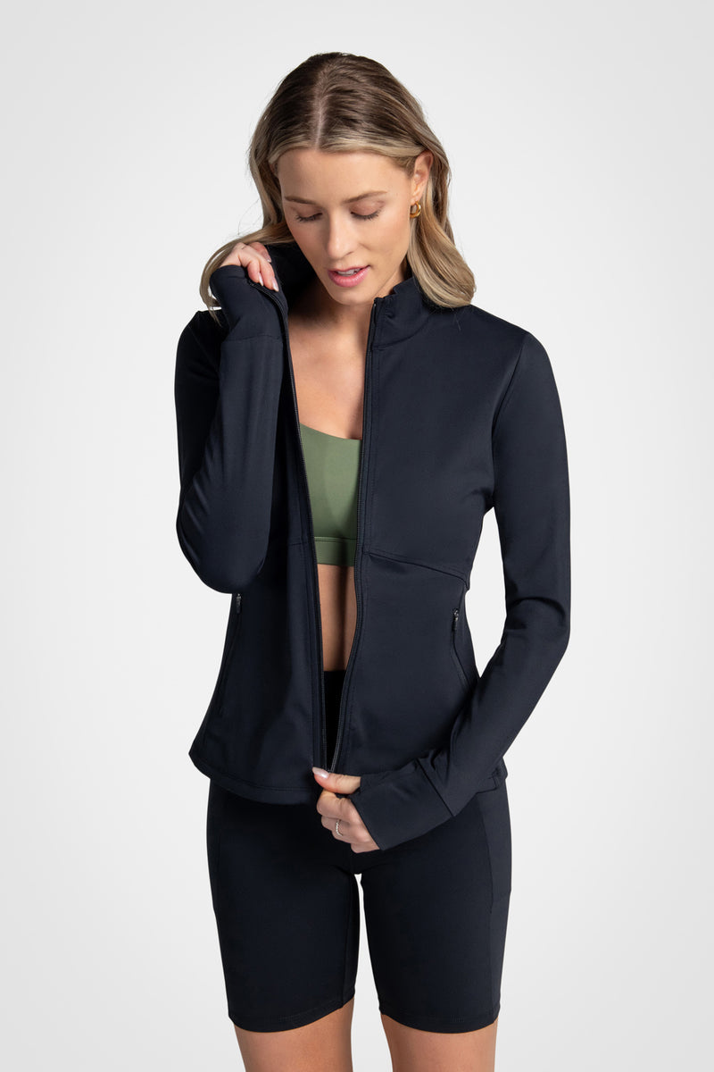 NS Interlock Mock-Neck Jacket