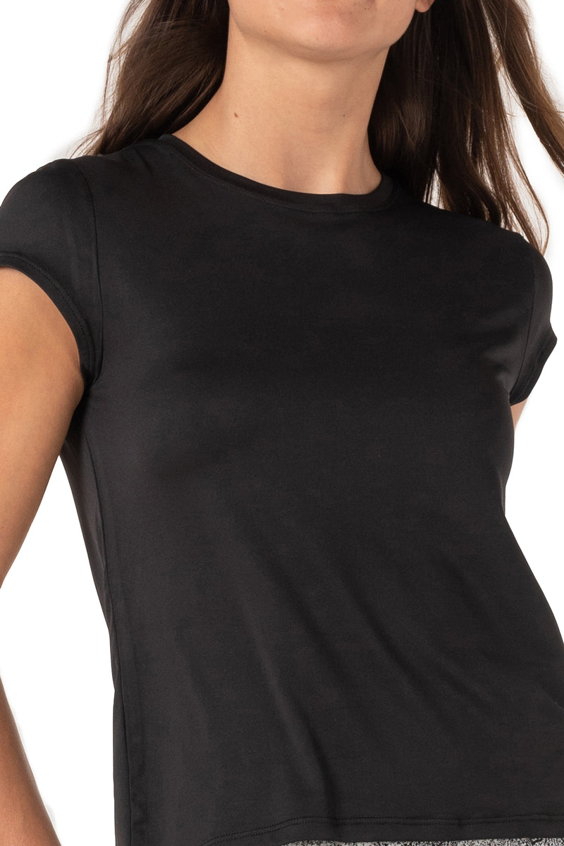 Kanto Gym Badge Black Relaxed Fit Crew Neck T-Shirt - Women