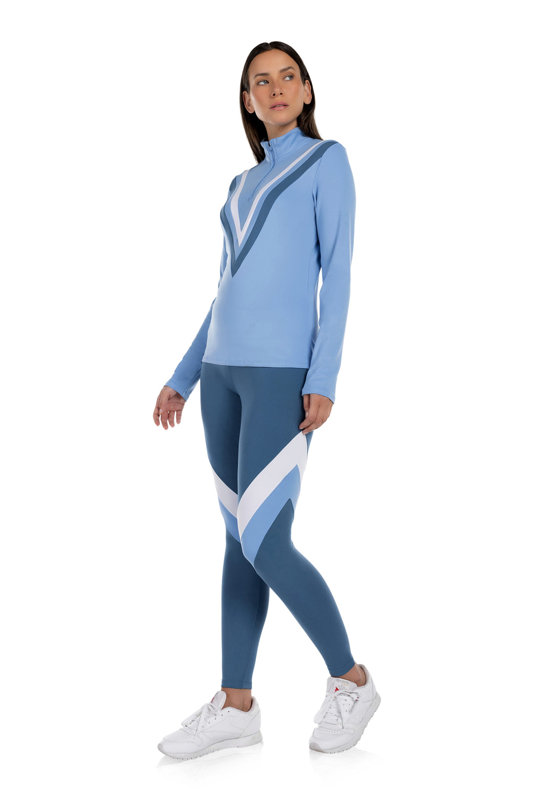 Kyodan shops Blue Striped Athletic Leggings