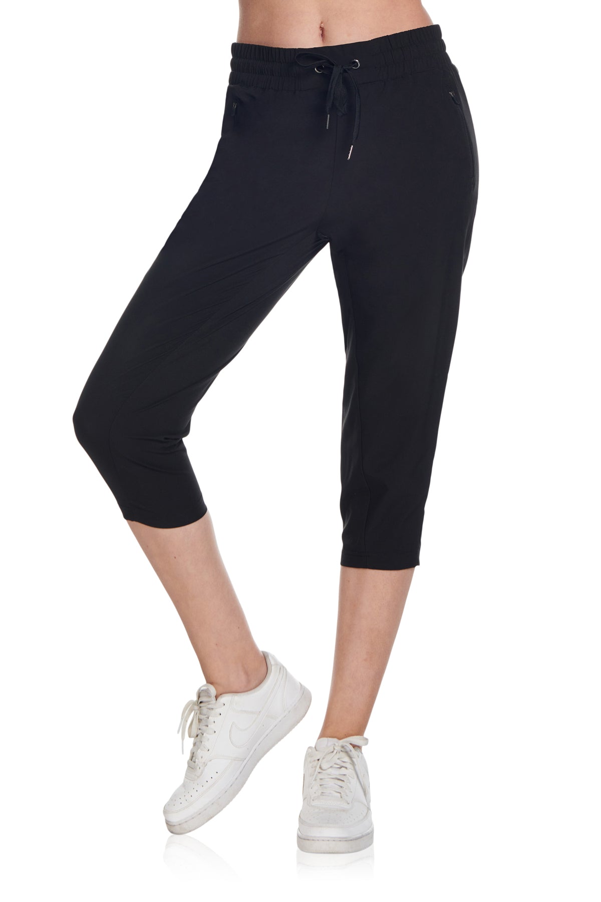 NWT $58 Women's KYODAN SLIMMING Solid Black Yoga Athletic Capri Pants Size  SMALL