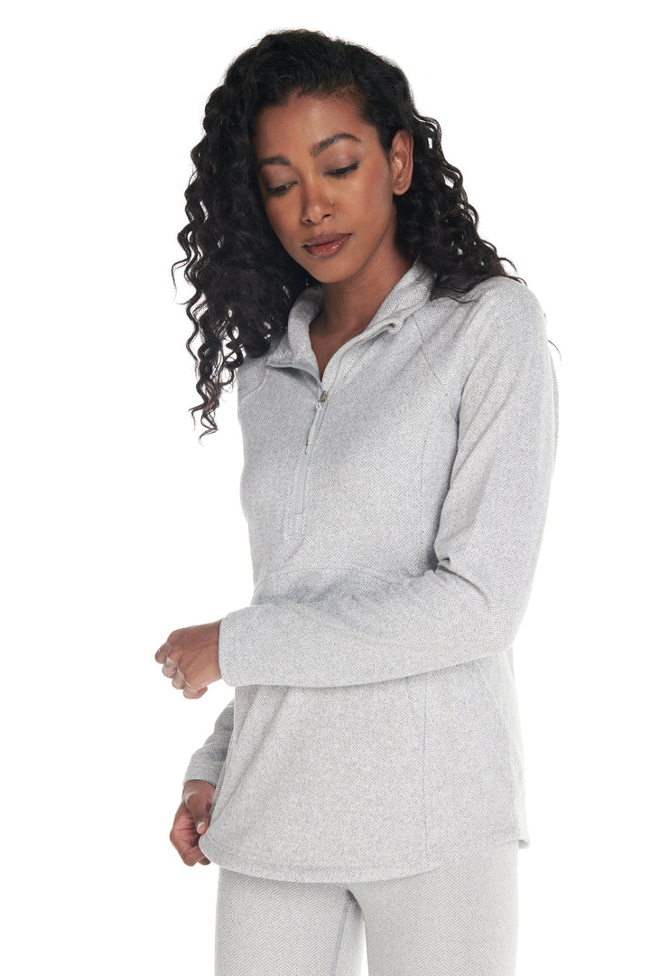 Kyodan Womens Alpine 1/4 Zip Double Brushed Jacquard Sweater