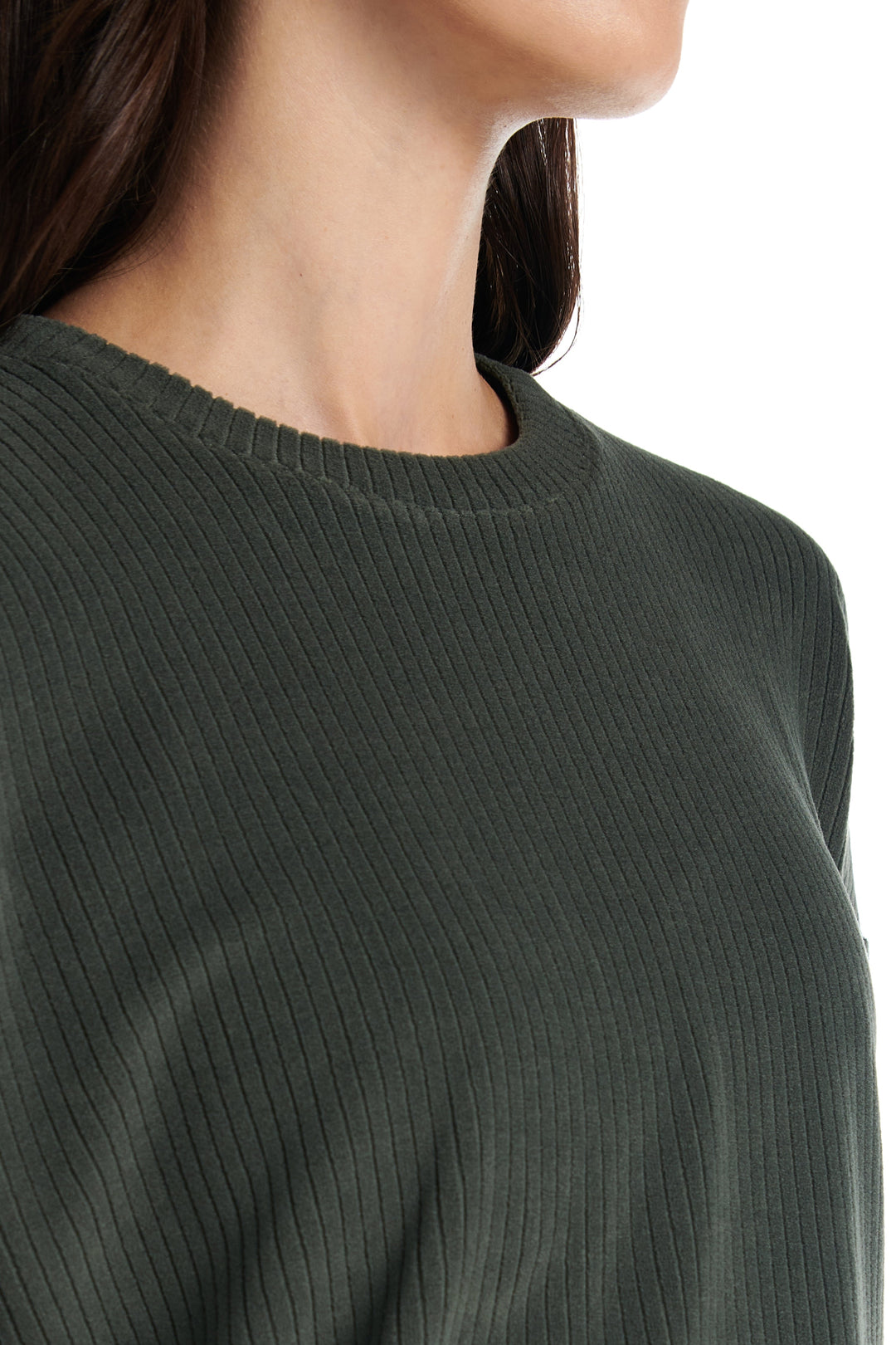 Kyodan Womens Velour Ribbed Lounge Longsleeve Top