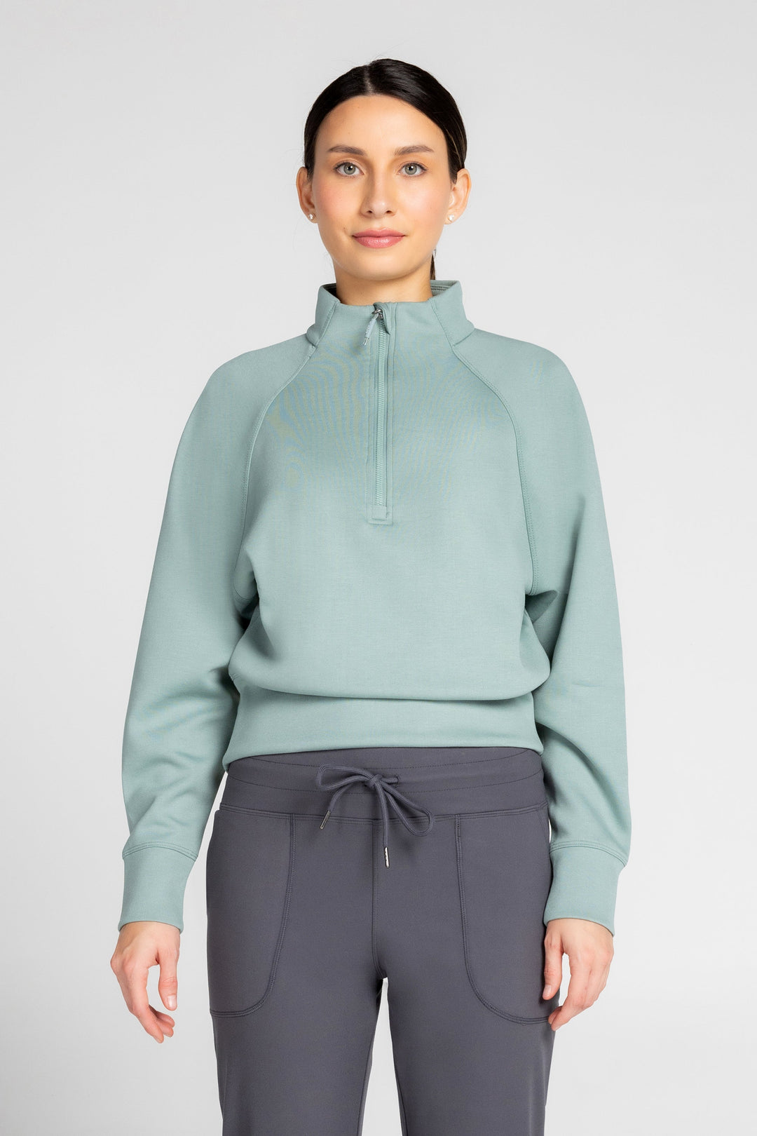 Kyodan Womens Lorelai Mock Neck Half Zip Sweatshirt Kyodan Womens Lorelai Mock Neck Half Zip Sweatshirt