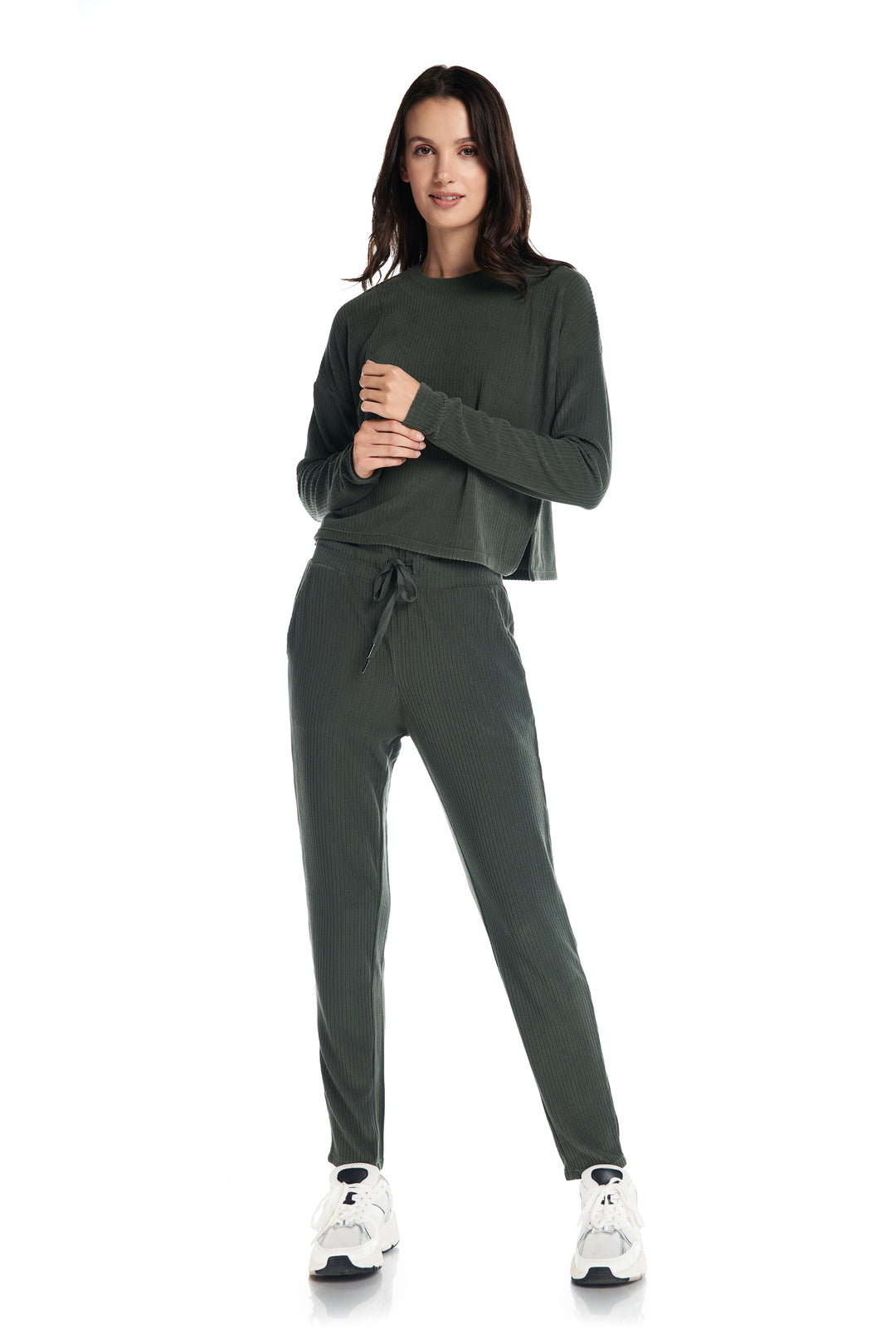 Kyodan Womens Velour Ribbed Lounge Trouser Jogger